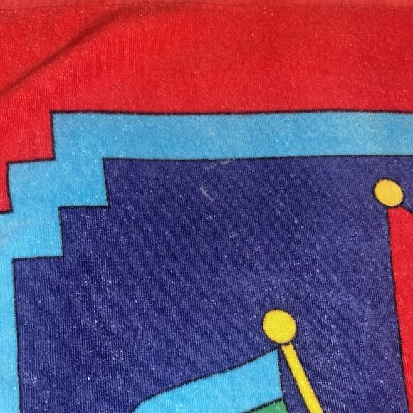 Cecil Saydah Beach Towel Nautical Flag Anchor Bold Colors 59x30 Light Fading - Picture 2 of 10